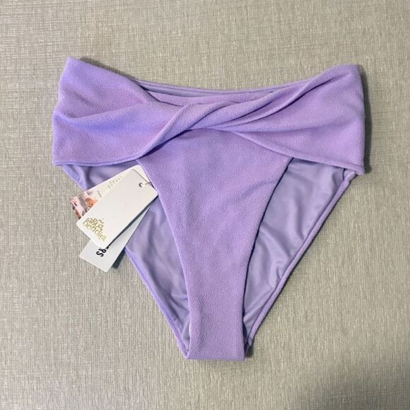 Anthro x Agua Bendita Lily High-Rise Bikini Bottoms Lilac Purple Korin Large NEW - Picture 7 of 12